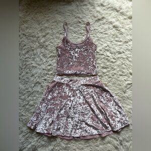 Forever 21 Blush Velvet Matching Set